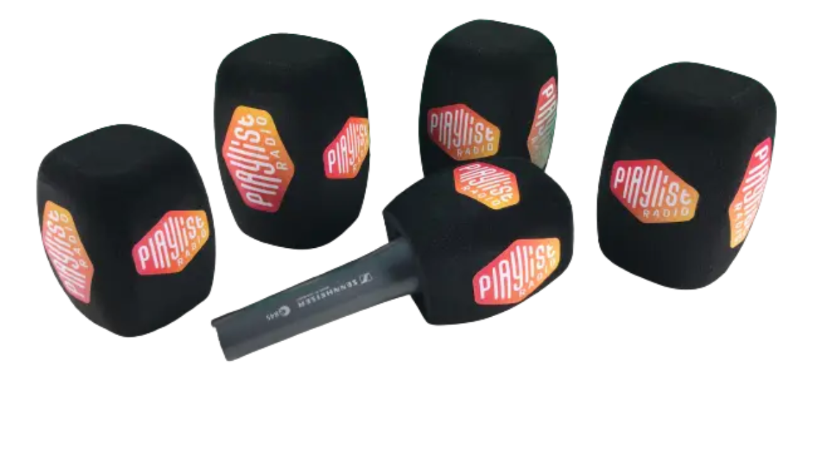 Bonnettes Anti-vent anti-pop / Mousse Microphone avec logo/ Cubilete micrófono