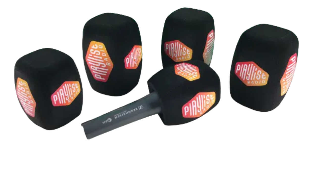 Bonnettes Anti-vent anti-pop / Mousse Microphone avec logo/ Cubilete micrófono